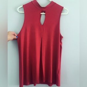 J. Jill Keyhole Neckline Shirt - Cherry Red